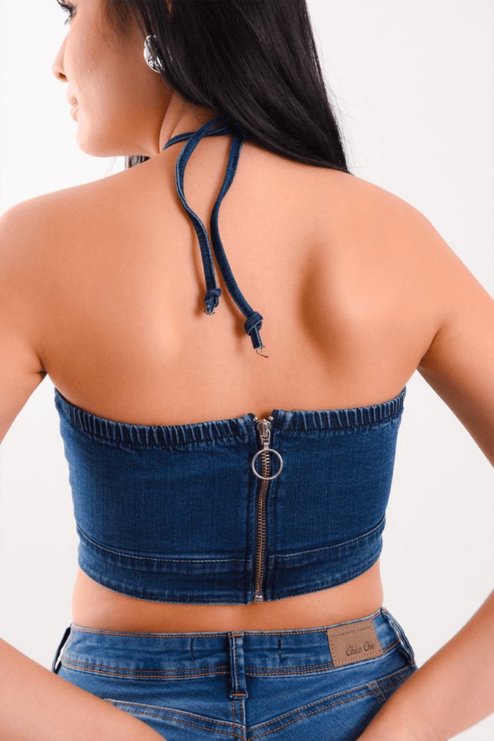 Crop Top Escote Halter Para Dama EBP010