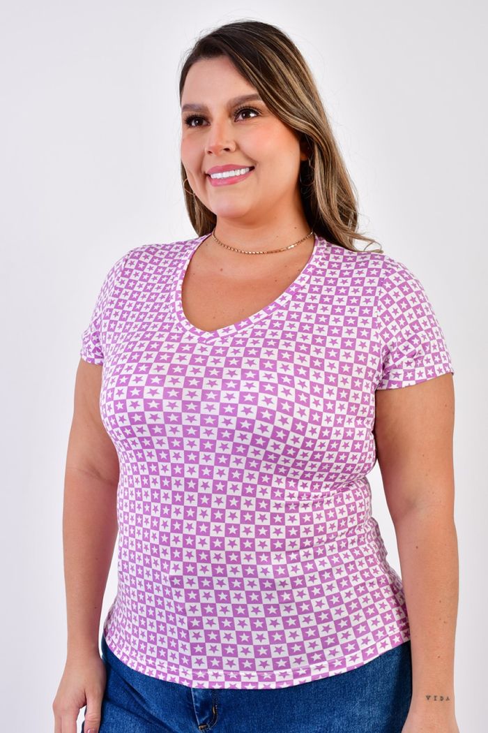 Blusa Basica Plus  Cuello V 524262