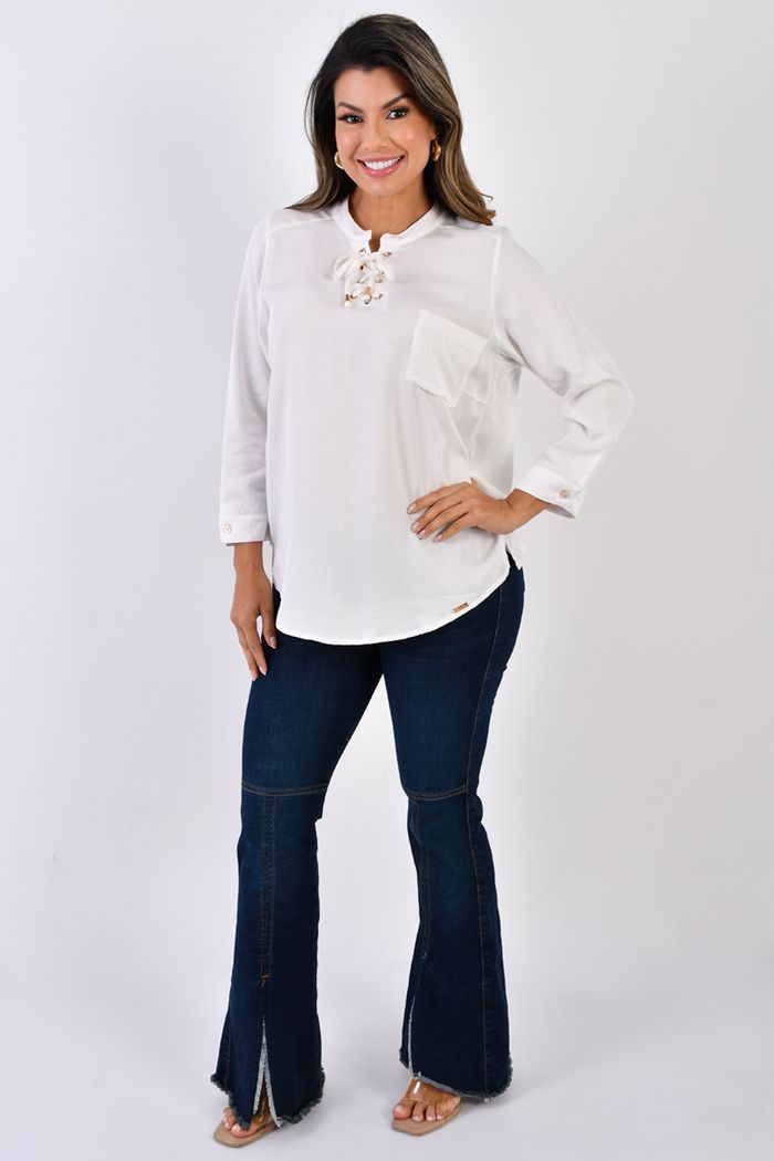 Blusa Manga Larga Con Ojaletes Dama 8909