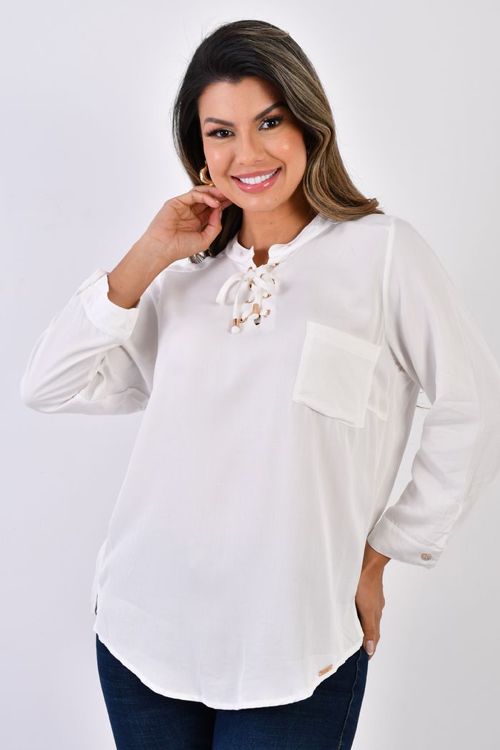Blusa Manga Larga Con Ojaletes Dama 8909