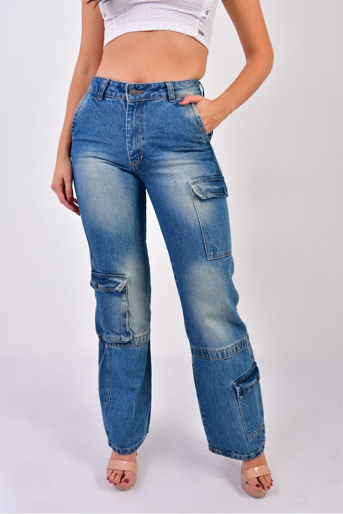 Jean Cargo Bota Ancha Dama P12003