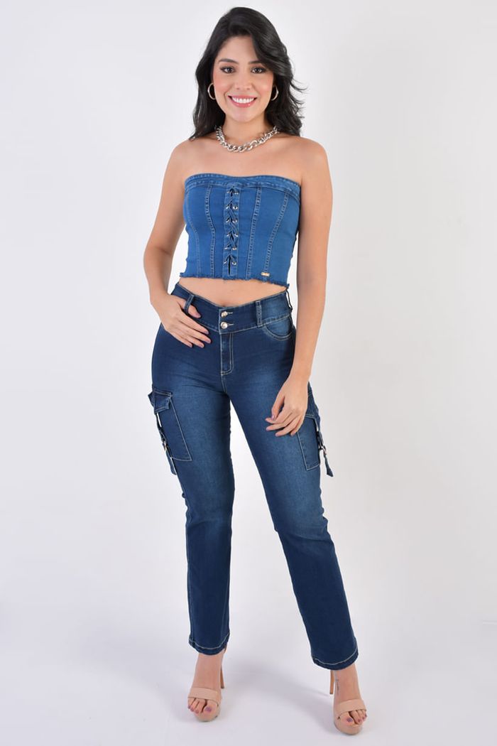 Crop Top Con Ojaletes Dama EBP020