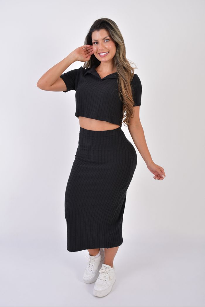Conjunto Blusa Polo Y Falda Dama MC8224