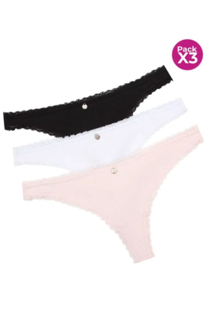 PANTY PAQX3 DAMA LILI PINK MJ100-033