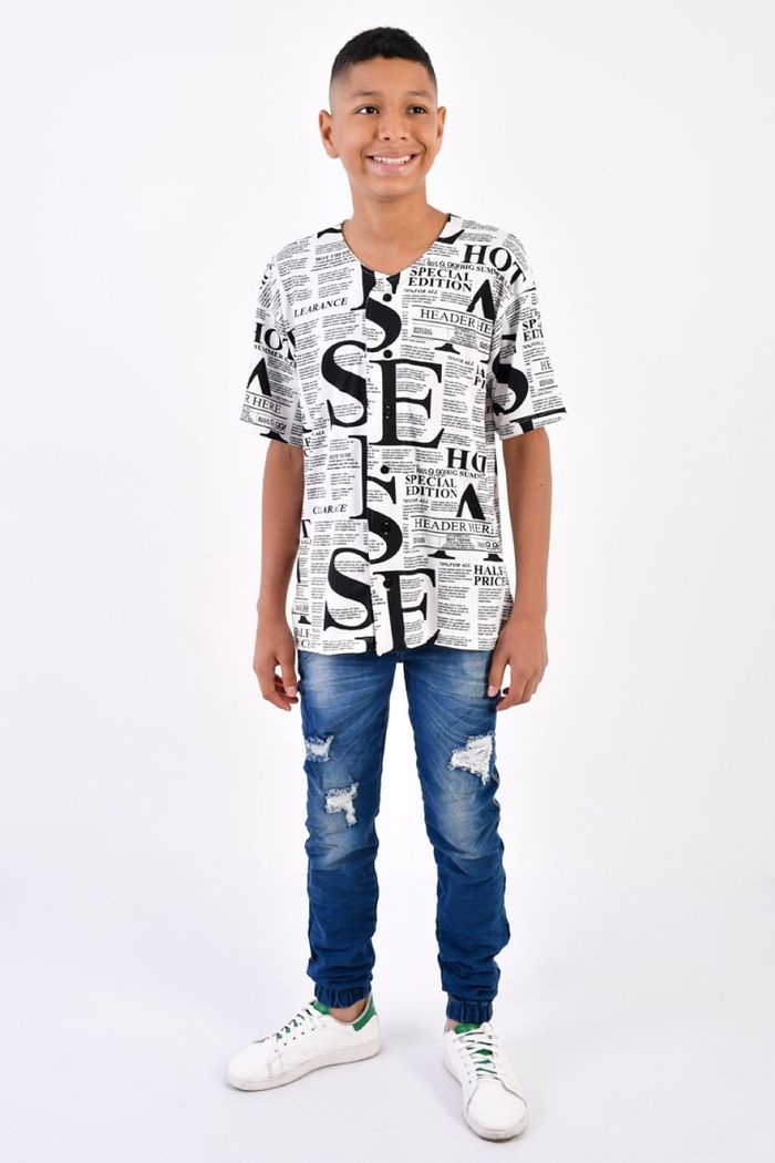 Camisa Manga Corta Cuello Redondo Niño UN0800