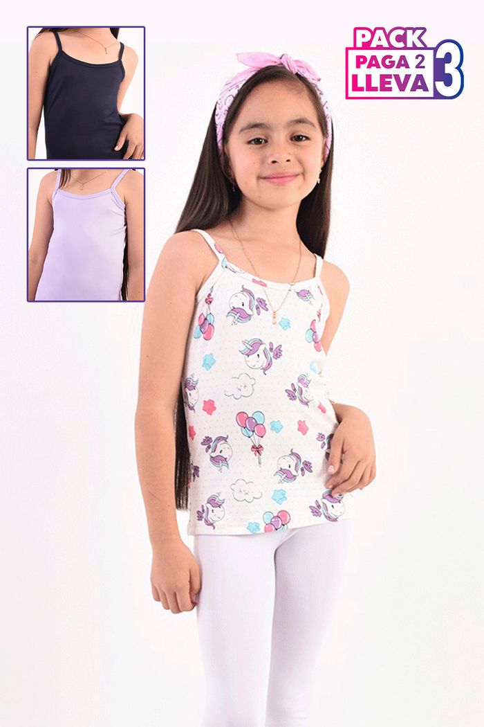 Trio blusa de tiras niña S61915