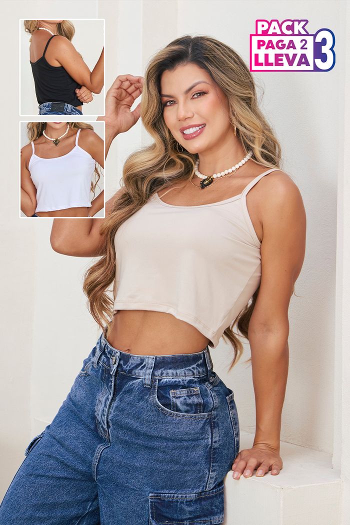 Crop Top Pack X3 Dama IC5297