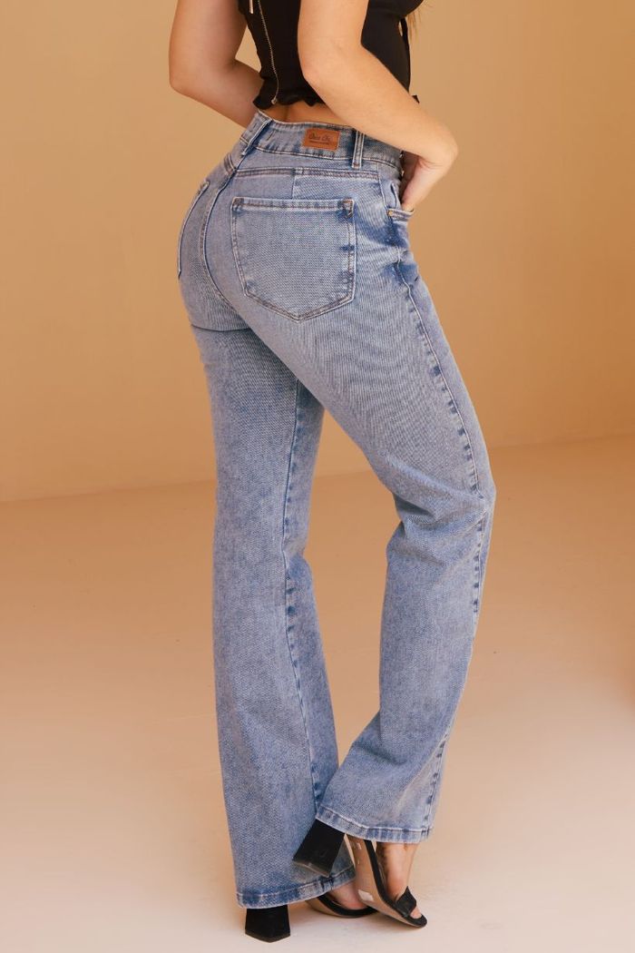 JEAN DAMA BOTA RECTA EN DENIM STRECTH P12943