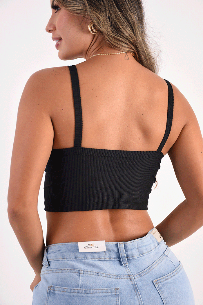 Crop Top Tiras Tipo Halter Dama MB3583