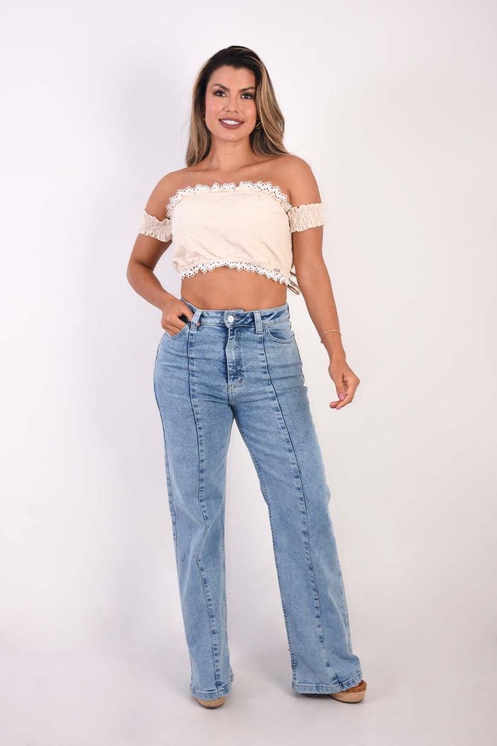 BLUSA STRAPLE BORDADO DAMA14408