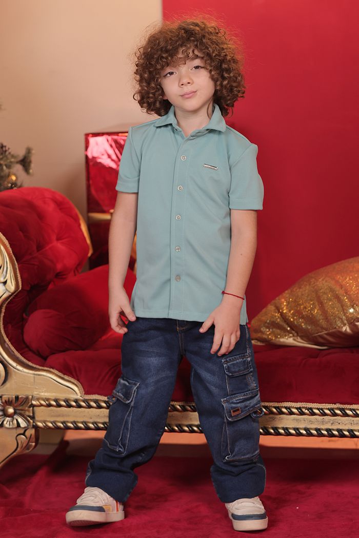 CAMISA MC  CUELLO SPORT NIÑO UN0829