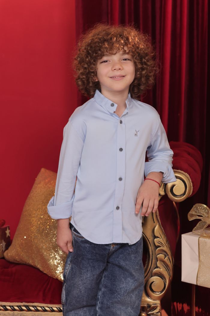 CAMISA NIÑO MANGA LARGA CUELLO PILOTO EN ECB831