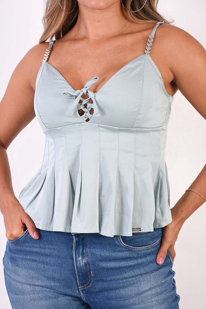 BLUSA TIRAS DE PRENSES DAMA 14537
